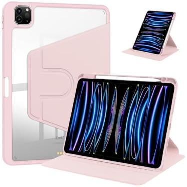 Imagem de Capa giratória para iPad Mini 5 2019/Mini 4 2015 (5ª/4ª geração 7,9 polegadas) com suporte para lápis, suporte protetor de rotação de 360 graus, capa fina transparente, despertar/hibernar automático