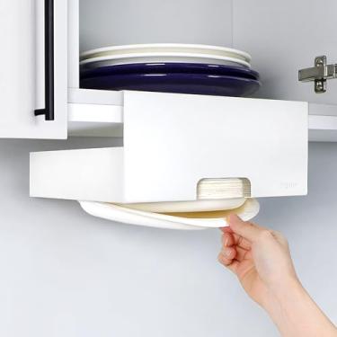 Imagem de Dogorow Dispensador de placa de papel 25 cm – suporte e organizador de placa embaixo do armário, rack de metal durável, armazenamento de cozinha que economiza espaço, suporte adesivo sem perfuração