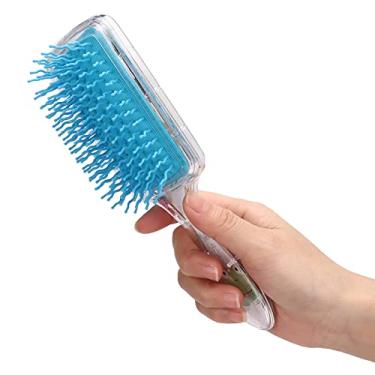 Imagem de ZJchao Pente de Cabelo de Lantejoulas, Ferramenta de Estilo de Pente de Massagem de Couro Cabeludo de Plástico para Homens e Mulheres, Com Padrões de Animais de Desenho Animado para (sapo branco)