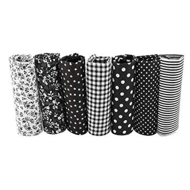 Imagem de GLOGLOW Conjunto de Tecido de Algodão Pré-cortado Com 7 Peças, 100% Algodão Macio, Quadrados Variados de 25 X 25 Cm, Perfeito para Acolchoar e Decoração de Casa, Necessidades Diárias (*)