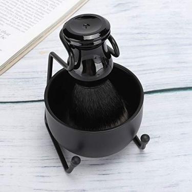 Imagem de Yinhing Kit de Barbear de Barba Profissional Suporte Com Tigela de Sabão e Escova Durável Aço Inoxidável Liga de Ferro Plástico Nylon Ideal para Viagens para Homens Conjunto de 3 Peças (3 unidades)