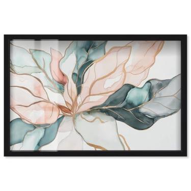 Imagem de Softened Sepals II Shadowbox Print Flower Wall Art por Art Remedy, moldura preta, 40,6 x 27,8 cm