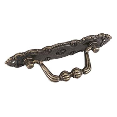 Imagem de GLOGLOW Material de Ferro de Mãos Dadas, Acabamento Em Bronze, 4,02 X 0,79 Polegadas, para Armários e Gavetas, Pacote de 4 Com Parafusos Maçaneta de Porta Com Padrão de Leão, Nan