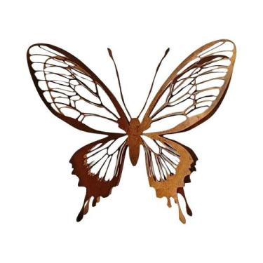 Imagem de Escultura De Borboleta De Metal Rústico Para Jardim, Design De Asas Ab