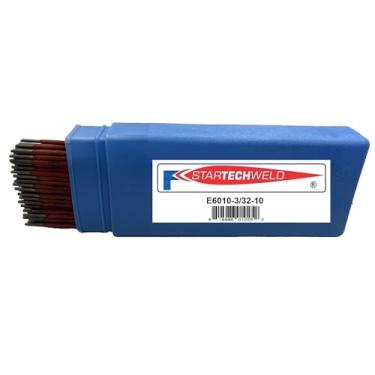 Imagem de STARTECHWELD 6010 Haste de solda 3/32", eletrodos de soldagem E6010 com haste de 4,5 kg com arco estável e suave E6010 3/32" (caixa de 3/32" de 4,5 kg)