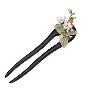 Imagem de Agulhas de Cabelo Chinesas com Pedra, Acessórios de Cabelo de Ebênia, Feitos à Mão,Grampos de Cabelo,Chapéus de Madeira para Mulheres,Joias de Cabelo (X)