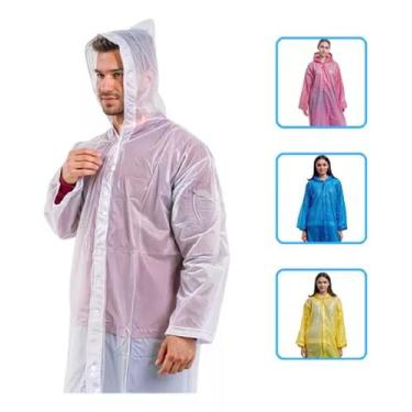 Imagem de Capa chuva adulto reforçada 100% plastica 5250 com capuz - Amigold