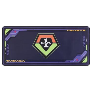 Imagem de Mouse pad grande Neon Genesis Evangelion de 89,9 cm x 39,9 cm – com EVA Unidade-01 e design NERV, base de borracha antiderrapante, bordas reforçadas – Perfeito para fãs de anime, jogadores e uso no