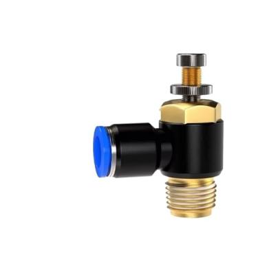 Imagem de 1 válvula de aceleração pneumática SL 4/6/8/10/12 mm M5 1/8 1/4 3/8 1/2 Conexões pneumáticas Válvula controladora de velocidade do acelerador (SL6-04, 100 peças)