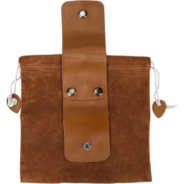 Imagem de Bolsa dobrável de lona – Bolsa de armazenamento de couro dobrável 2024 para coleta de cogumelos, acampamento, caminhada e viagens ao ar livre (marrom)