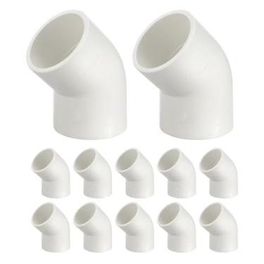 Imagem de DTGN 5 peças de encaixe de PVC de cotovelo de 45° de 3,8 cm, encaixe de tubo de PVC de grau de mobiliário bidirecional SCH40, conector de cotovelo de canto DIY para móveis de construção, conexão de