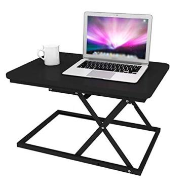 Imagem de Mesa de trabalho ajustável em pé, mesa de trabalho de computador, mesa de escritório doméstico para monitor e laptop, preta, 60 x 40 cm.