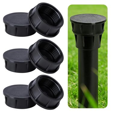 Imagem de Mizelu 6 tampas de cabeça de aspersão, tampa de desligamento de spray com anel de vedação, capa de cabeça de spray de irrigação preta para sistemas de irrigação de jardim de gramado externo