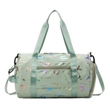 Imagem de VELORE Bolsa tiracolo tiracolo para academia, ioga, esportes, dança, para meninas, meninos, letras graffiti, viagem, fitness, siwming, seco, molhado, impermeável, à prova d'água, Verde, One Size