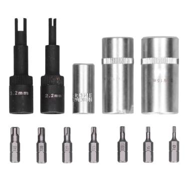 Imagem de KIMISS 12pçs Kit Removedor de Núcleo de Tampa de Válvula, Conjunto de Ferramentas de Reparo de Ar Condicionado de Carro Profissional, Unidade de 1/4 Polegadas Com Caixa de Armazenamento Organizada