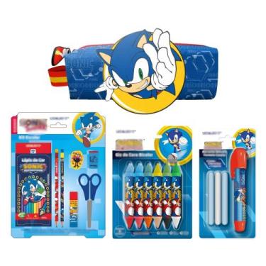 Imagem de COMP Kit Sonic: Lápis de Cor 12 Cores + Borracha Retrátil + Estojo c/ 