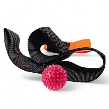 Imagem de Kit Faixa Alongamento Tratamento Fascite + Bola Cravo massageadora, Pr
