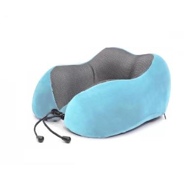 Imagem de Travesseiro De Viagem, Travesseiro De Viagem De Espuma De Memória, Travesseiro Pesco(Color:azul)