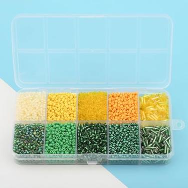 Imagem de YDJIANCAI 10 compartimentos de vidro 2 mm contas de tubo de semente contas pequenas de dois tons, para fabricação de joias, suprimentos de artesanato DIY para brincos, pulseiras, colares (cor