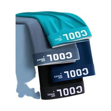 Imagem de Shorts Boxer De Seda Gelada Para Homens Tamanho plus L-6XL 4 Peças Ant