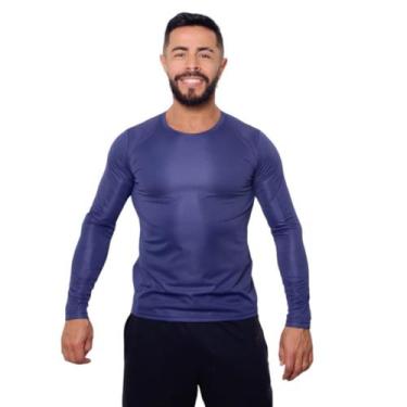 Imagem de Camiseta Masculina Proteção UV50+ Blusa Manga Longa Dry Segunda Pele -
