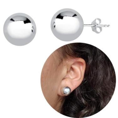 Imagem de Brinco Prata 925 de bola Grande banhado clássico bolota 12mm - Morgani
