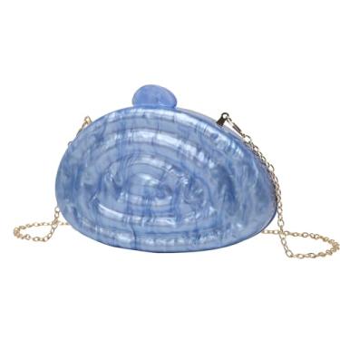Imagem de EZZON Bolsas femininas de acrílico, bolsas de ombro de corrente para telefone, Azul, One Size