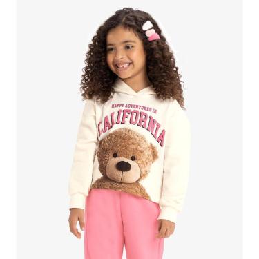 Imagem de Blusão Menina Ursinho Com Capuz Rovi Kids Bege-Feminino