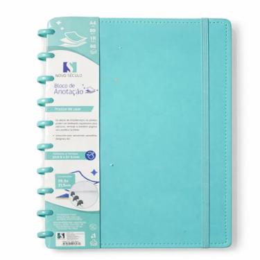 Imagem de Caderno Inteligente Discos 80 Folhas 29,5x21,5cm Capa Dura Faculdades Escolar Escritorio (Azul)