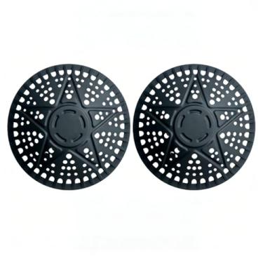 Imagem de 2 peças coletor de cabelo preto redondo de silicone para ralo de chuveiro: protetor de filtro de drenagem antientupimento para banheiro