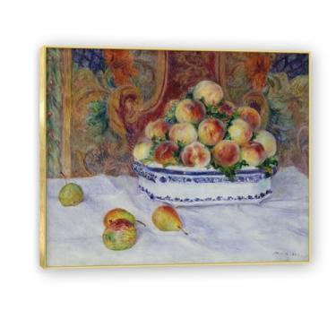 Imagem de NHLDZYH Moldura dourada. Tela de frutas botânicas vintage, impressão de estilo de pintura a óleo vintage, decoração de jantar country de fazenda, pronta para pendurar. A43. 50 x 60 cm.