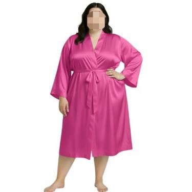 Imagem de Roupão Adulto Unissex 100% Algodão – Atoalhado Manga Curta, Ideal para Casa, Relaxamento e Após Banho (ROUPÃO ROBE/ROSA)