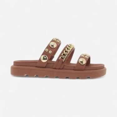 Imagem de Chinelo Slide Vizzano com Corrente Feminino Marrom-Feminino