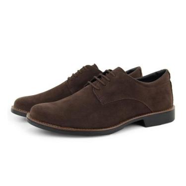 Imagem de Sapato Casual Social Masculino Oxford Camurça - Nalu Shoes, Café, 41