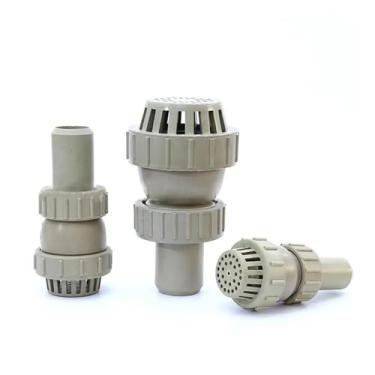 Imagem de 1 peça válvula de pé para tubulação bomba de água soldagem indústria química bomba de PVC válvula inferior filtro DN25/32/40/50/65/80/100(DN100)