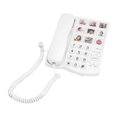 Imagem de ASHATA Telefone de Botão Grande para Idosos, Telefone Fixo Com Fio Com Discagem de um Toque Botões Grandes, Fixo Com Fio 98dB para Idosos Com Deficiência Visual