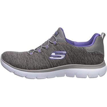 Imagem de Skechers Tênis feminino Summits Quick Getaway Slip-On, Carvão/Roxo, 36