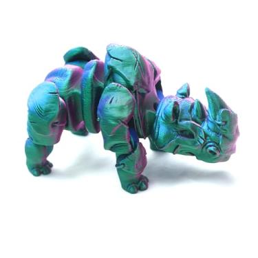 Imagem de Rinoceronte impresso em 3D, brinquedos fidget , animais misteriosos articulados flexíveis, presente surpresa para festivais, decoração de estatuetas domésticas, decorações de mesa executiva (RGB)