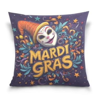 Imagem de ATTX Capas de almofada de máscara colorida de carnaval 50 x 50 cm capas decorativas com zíper para sala de estar sofá-cama (540)