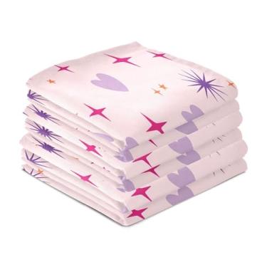 Imagem de Wassud Sparkle Stars Hearts Toalhas de prato de cozinha pacote com 6 panos de prato macios com laço para pendurar toalha de mão super absorvente de secagem rápida toalhas de chá de mesa decorativas 71