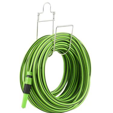 Imagem de Ywbtflul Suporte de mangueira de jardim suporte de parede gancho de mangueira de aço inoxidável para fora, carretel de mangueira, gancho de mangueira resistente para garagem, mangueira de água