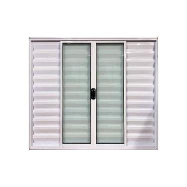 Imagem de Janela Veneziana 6 Folhas Alumínio Branco 120x150 - Brecorimo