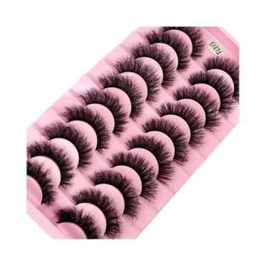 Imagem de Cílios Postiços Naturais 3D Curly Faux Mink Feitos À Mão, 10 Pares, Si