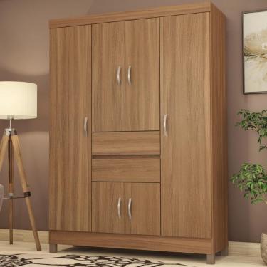 Imagem de Guarda Roupa Solteiro 6 Portas E 2 Gavetas Utah Amêndola Touch