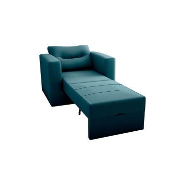 Imagem de Sofa Cama Poltrona 1 Lugar Solteiro 0,90 Larg Marissol Matrix Suede Petróleo