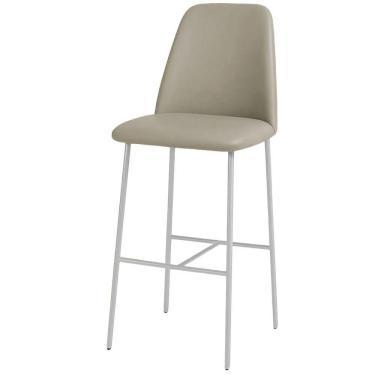 Imagem de Banqueta Turquia Couro Areia Em Metal Champanhe