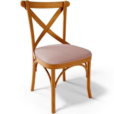 Imagem de Cadeira Para Sala De Jantar E Estar Living Estofada ávila L02 Linho Rosê - Lyam