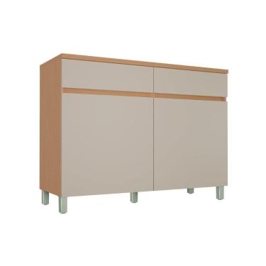 Imagem de Balcão Cozinha Nesher Realeza C/ 2 Portas 2gavs 120cm Carvalho/greice