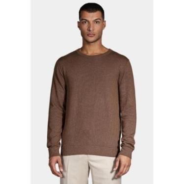 Imagem de Tricot Aramis Manga Longa em Gola Careca Castor-Masculino