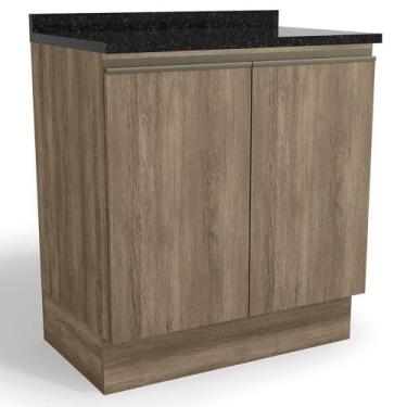 Imagem de Balcao Tampo 2 Portas 80 Cm Maxxi G744 Kappesberg Nogal